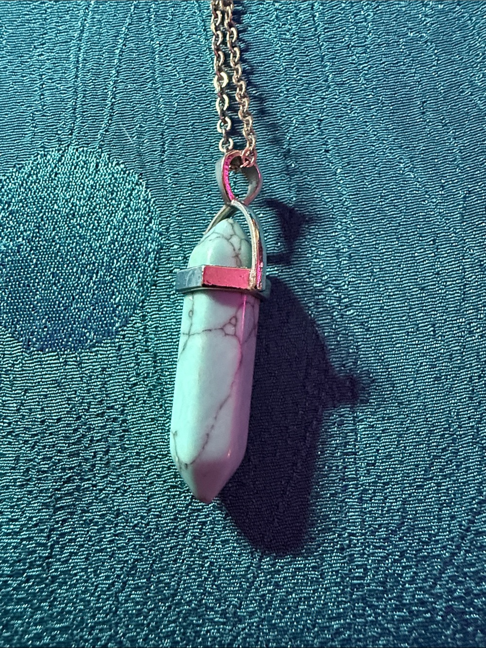 White Howlite Point Pendant Necklace - Minimalist Women’s Jewelry